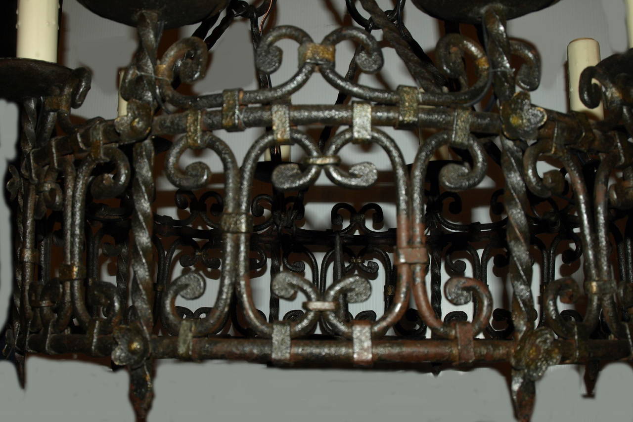 French Antique Chandelier. Iron Chandelier