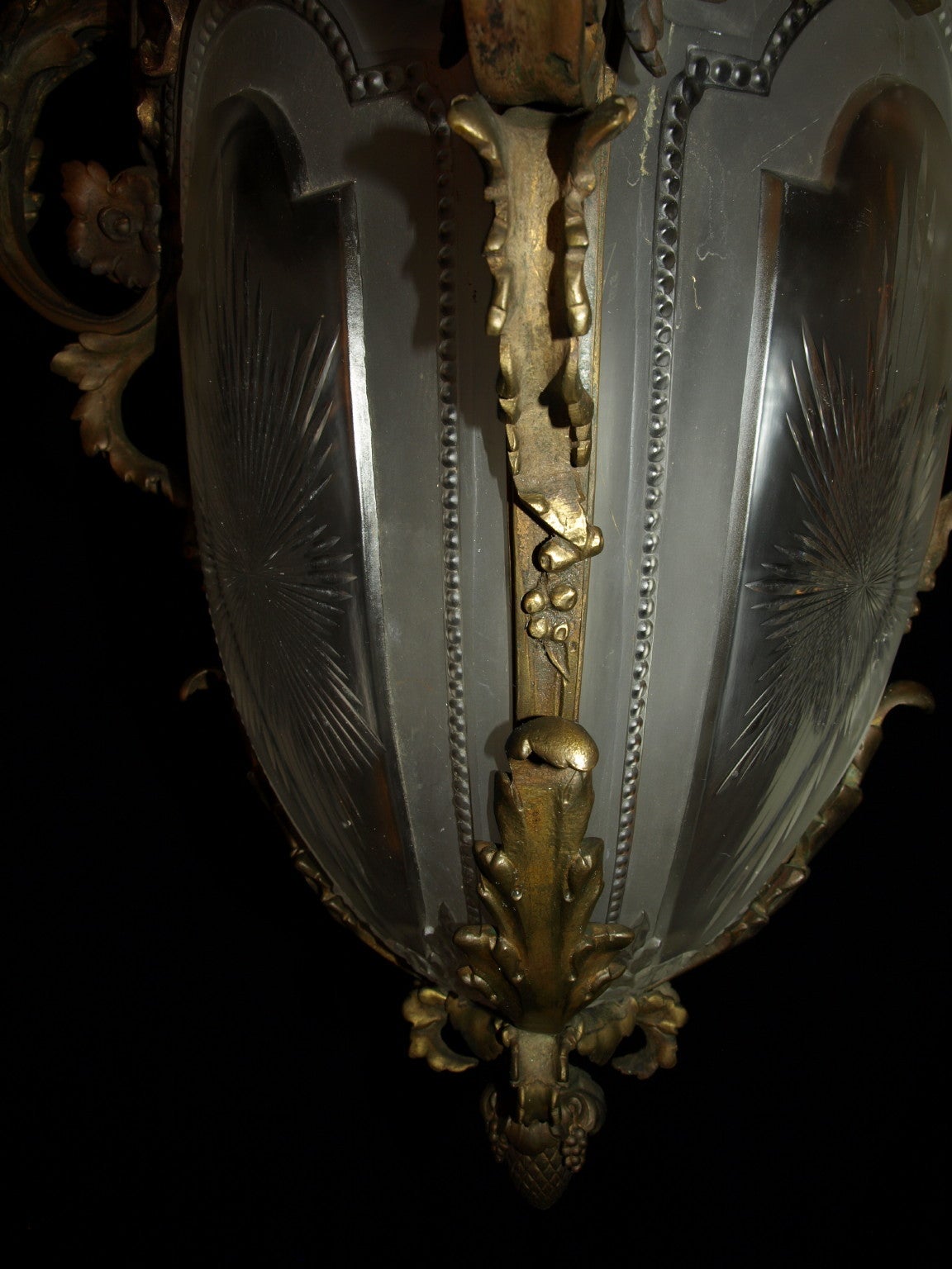 Bronze Antique Chandelier. French Lantern For Sale
