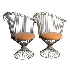 Mathieu Mategot Wrought Iron Chairs