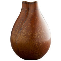 Saxbo Double Opening Rust Ceramic Vase