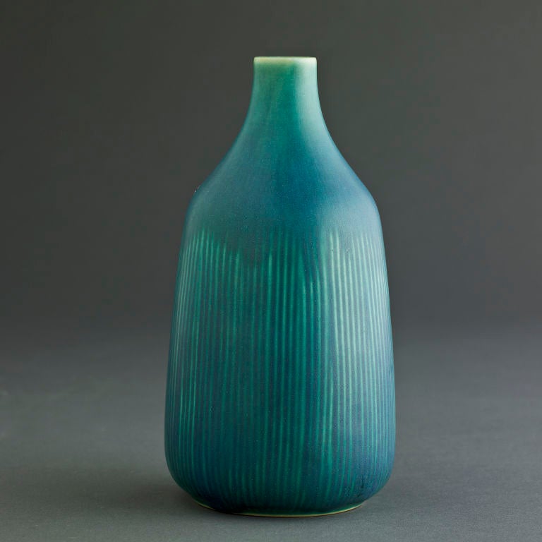 Saxbo Blue/Green Ceramic Vase