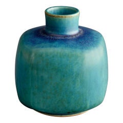 Eva Staehr-Nielsen for Saxbo Turquoise Ceramic Vase