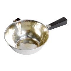 Sterling Silver Hammered Sauceboat with Wooden Handle 11