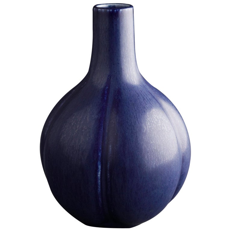 Saxbo Blue Ceramic Vase For Sale