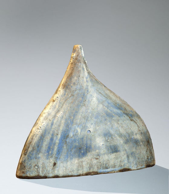 Andre-Aleth Masson blue organic shaped vase For Sale