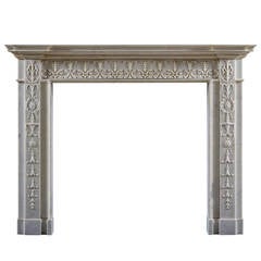 Highly Important George III Statuary Marble Fireplace
