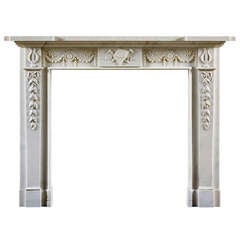 A Late 18th Century Antique English Neoclassical Fireplace Mantle