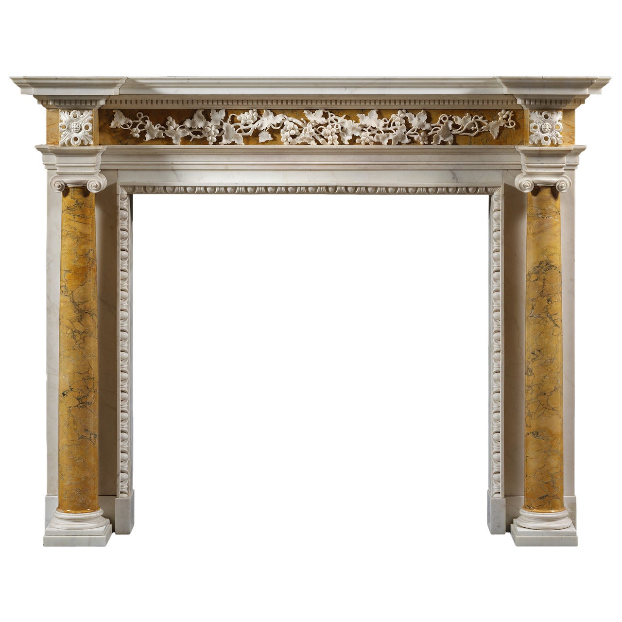 Important Antique George II English Fireplace Mantel