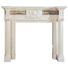 Used Very Important Late 18th Century Statuary Marble Chimneypiece