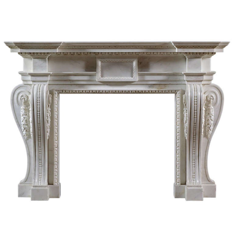 English George II Palladian Fireplace Mantel For Sale