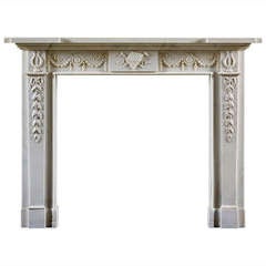 Late 18th Century English Neoclassical Antique Fireplace Mantel