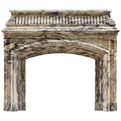 Antique William IV Breche Violette Marble Fireplace Mantel