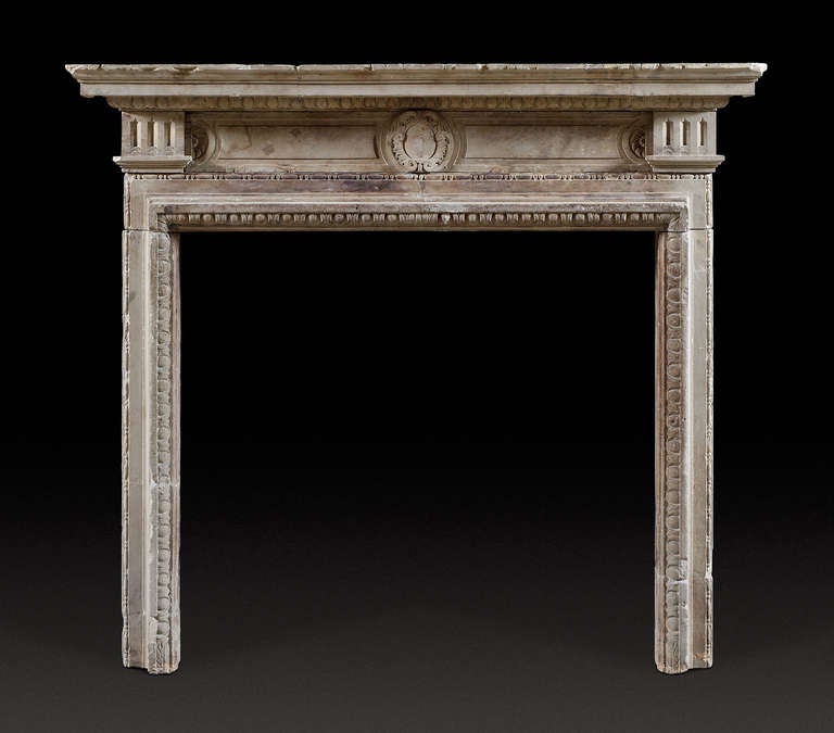 Rare Antique Late Renaissance Italian Stone Fireplace Mantle