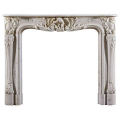 Antique French Statuary Century Marble Fireplace Mantel 9