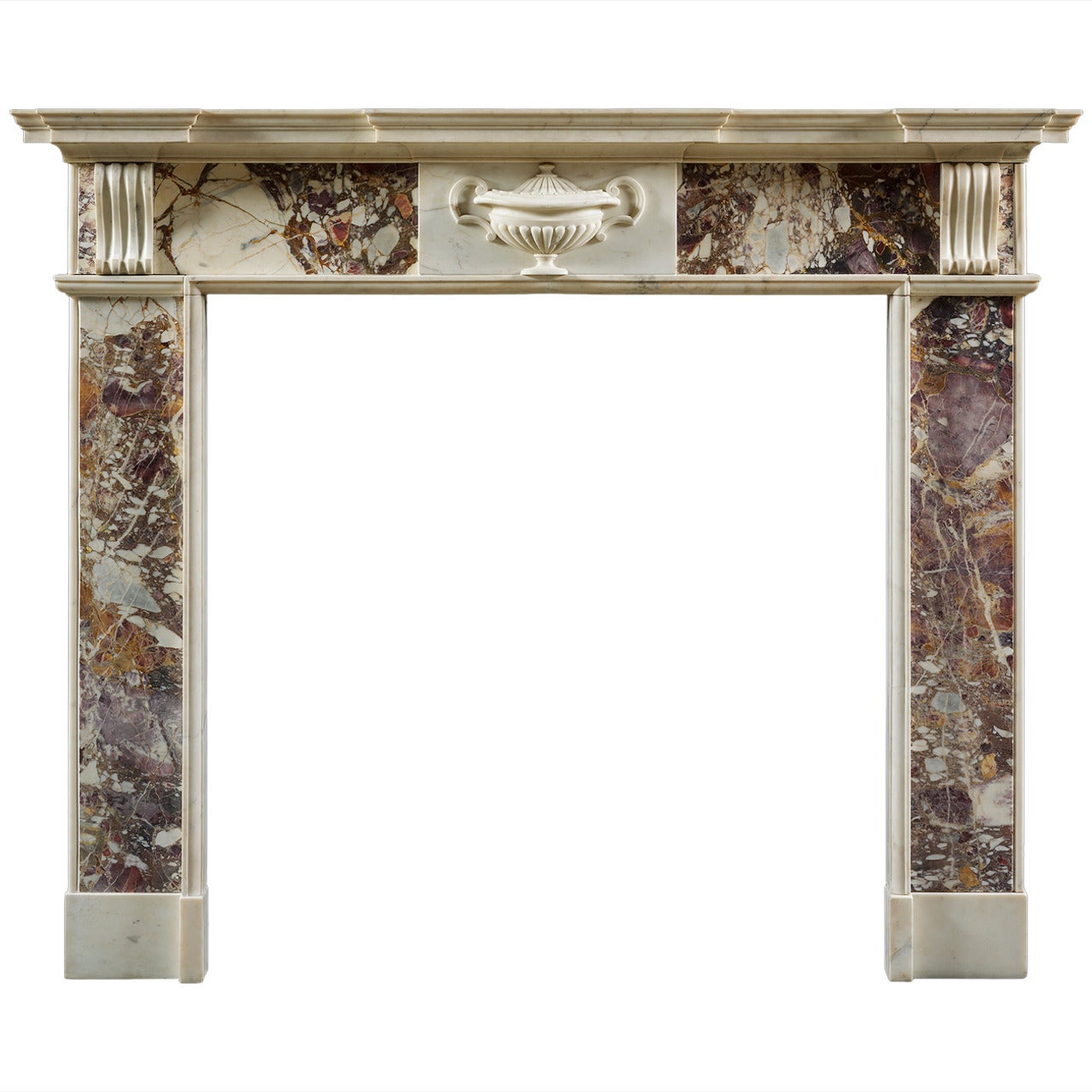 Antique Georgian Fireplace Mantel in Breccia di Seravezza