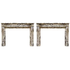 Pair of 19th Century Antique French Louis XVI Style Fireplace Mantels