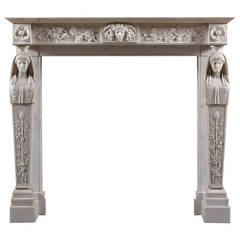 Antique Regency Statuary Marble Fireplace Mantel, circa 1810