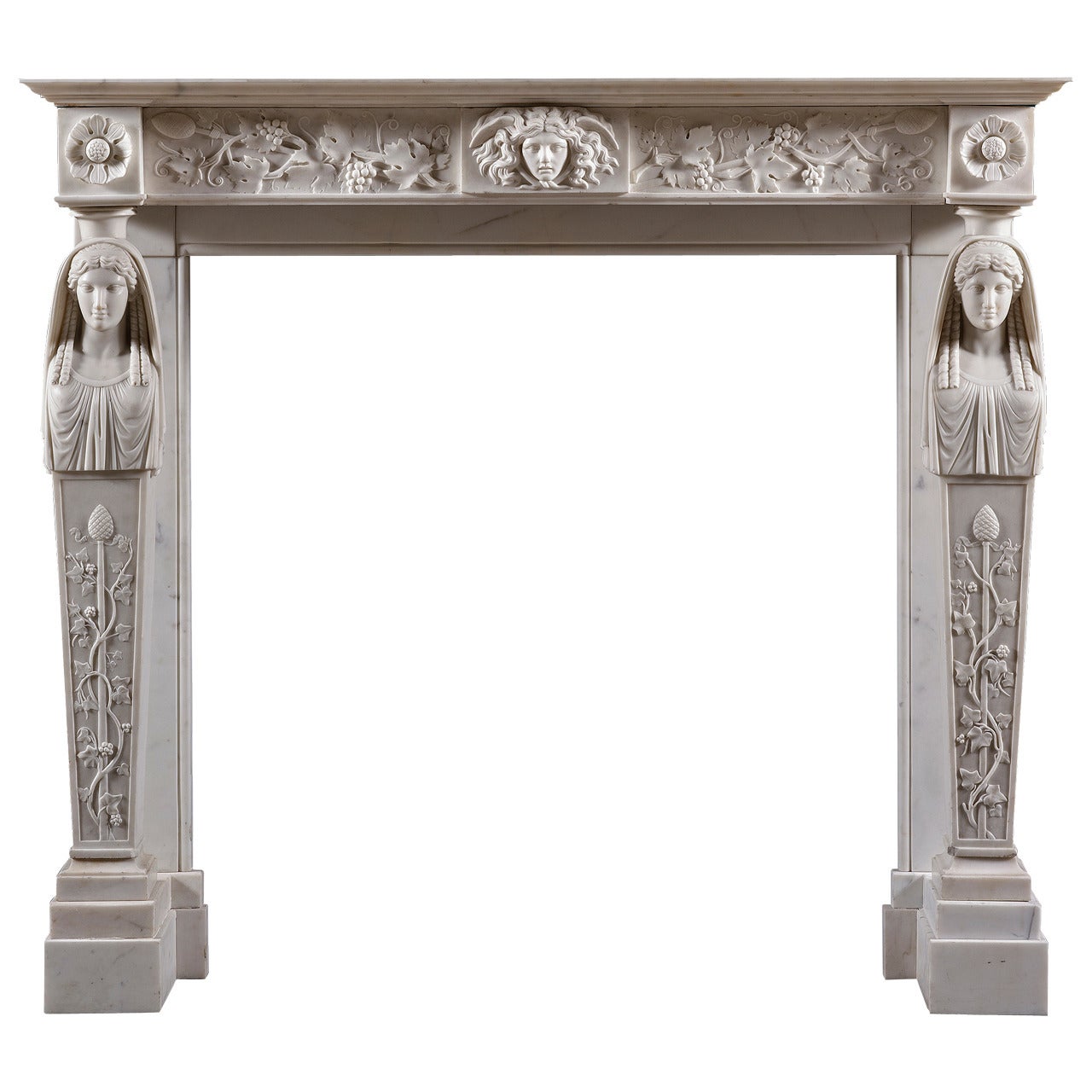 Antique Regency Statuary Marble Fireplace Mantel, circa 1810