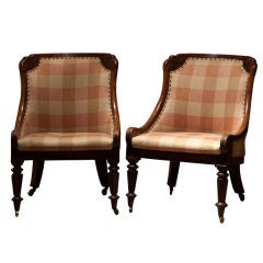 A pair of Irish library chairs