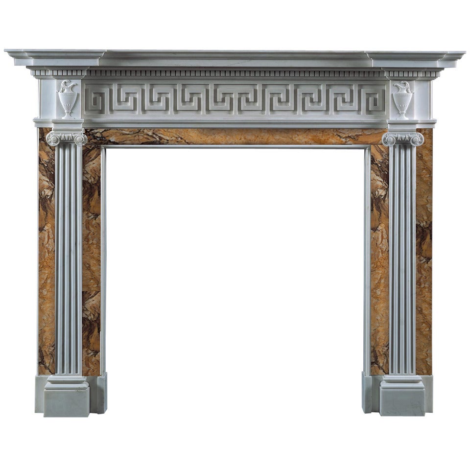 Jamb Tavistock Reproduction Fireplace Mantel in White Statuary Marble