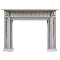 Antique Neoclassical English Fireplace Mantle