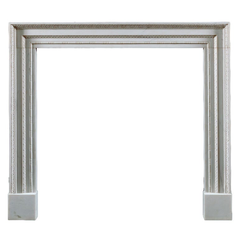 Jamb Ashley Fireplace Mantel in White Statuary Marble For Sale at 1stDibs