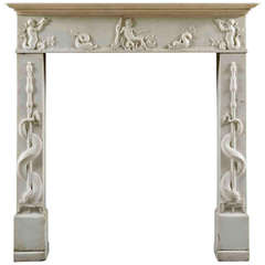 An Antique early 19th Century English fireplace mantle
