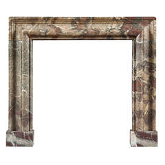 Antique 19th Century Ribboned Campan Marble Bolection Fireplace Mantel