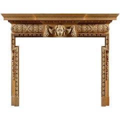 Antique 19th Century Carved Pine Fireplace Mantel in the Manner of Gibbs 2