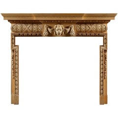 Used 19th Century Carved Pine Fireplace Mantel in the Manner of Gibbs