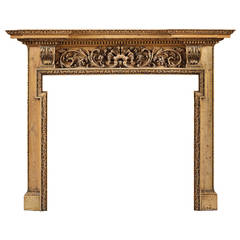 Antique Pine Fireplace Mantel in the George III Style