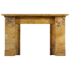 Antique Regency Style Fireplace Mantel in Carved Sienna Marble