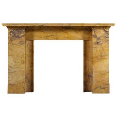 Antique Regency Style Fireplace Mantel in Carved Sienna Marble 11