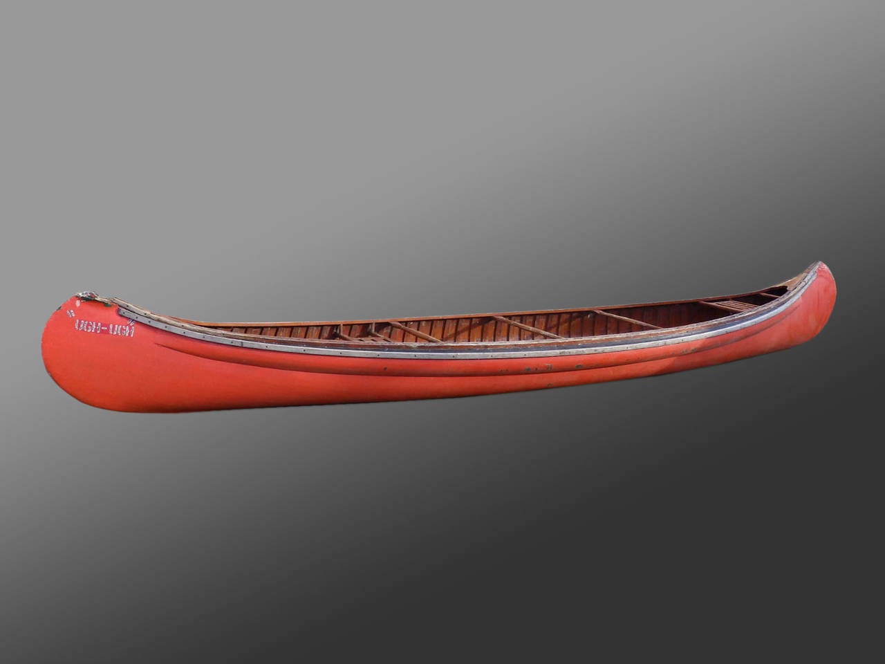 Vintage Cottage Cabin Canvas over Maple Old Town Canoe