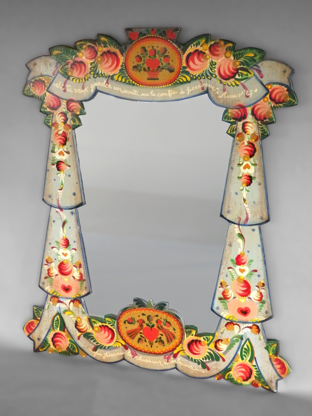 Folk painted mirror by Peter Hunt, 1898-1967.
Provincetown and Orleans Massachusetts, U.S.A.