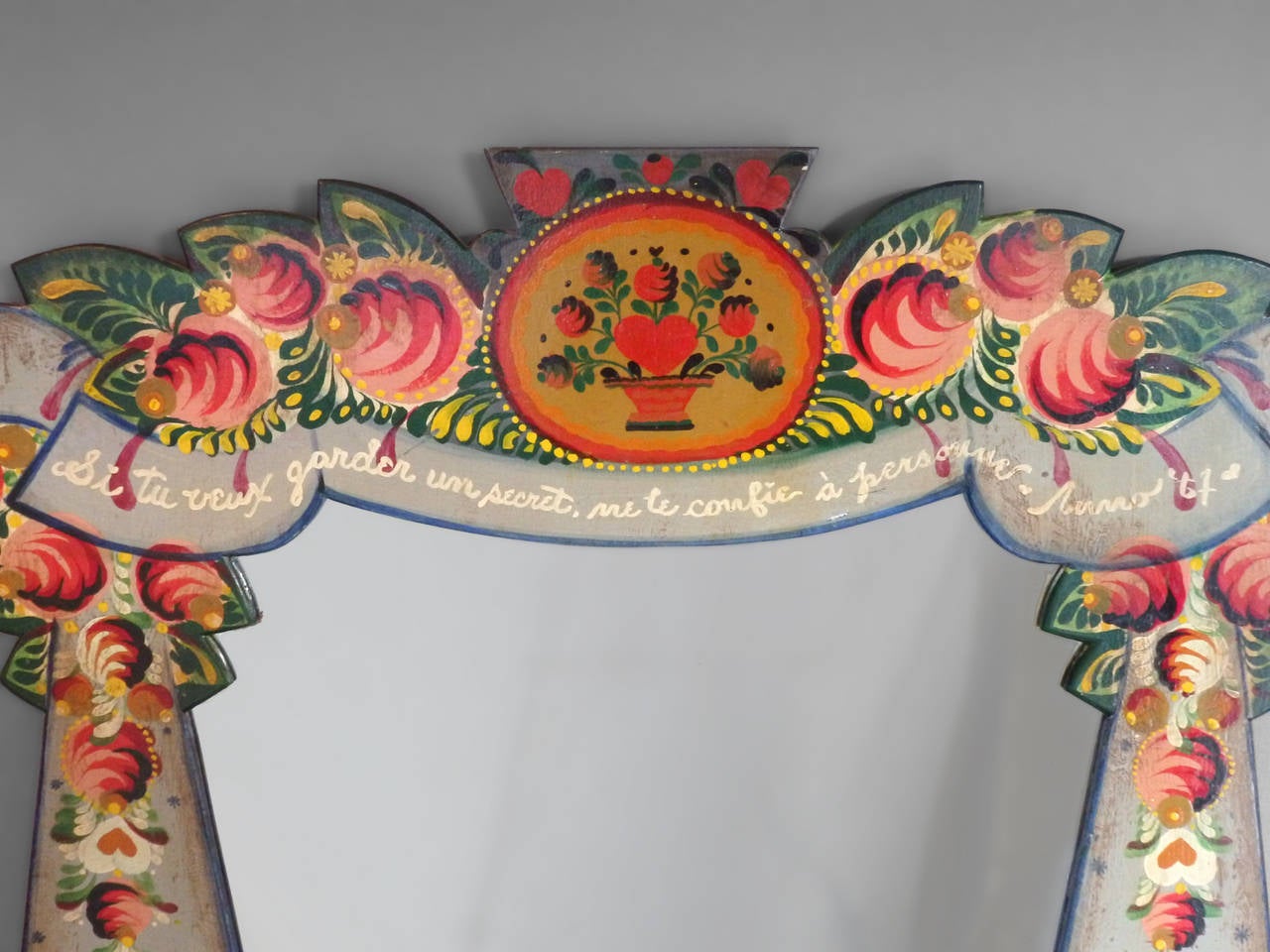 Folk Art Rare Cape Cod Folk Painted Mirror by Peter Hunt
