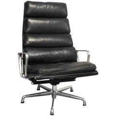 Aluminum Frame Leather Lounge Chair by Charles and Ray Eames