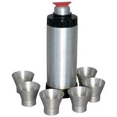 Cocktailshaker-Set aus Aluminium mit Bakelit aus dem Maschinenzeitalter