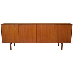 Four-Door Teak Credenza with Adjustable Shelves by Florence Knoll