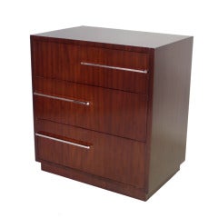 Walnut with Chrome Art Deco Moderne Cabinet Style of Donald Deskey 12