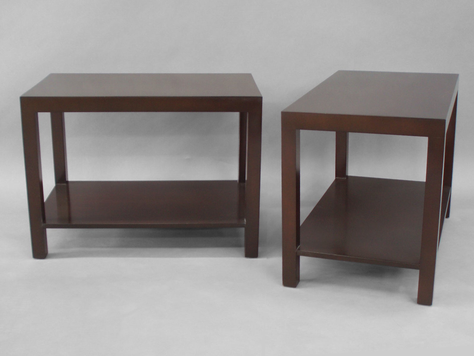 Pair of Rectilinear Walnut Parsons Tables by TH Robsjohn Gibbings