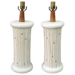 Pair of Pierced Pottery Table Lamps by Gordon and Jane Martz