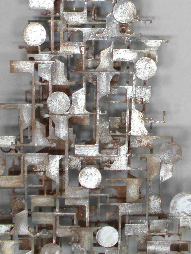 Hand-Crafted Brutalist Industrial Wall Sculpture