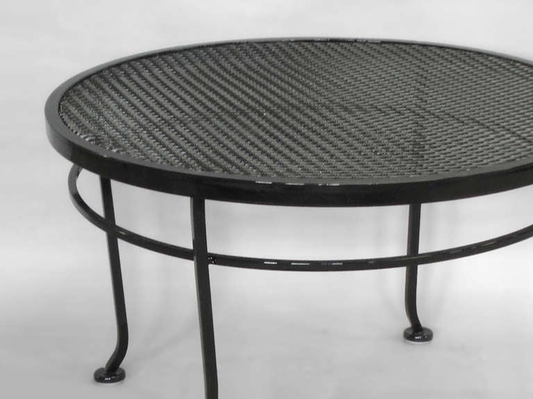 Wrought Iron and Mesh Side Table by Russell Lee Woodard In Excellent Condition In Ferndale, MI
