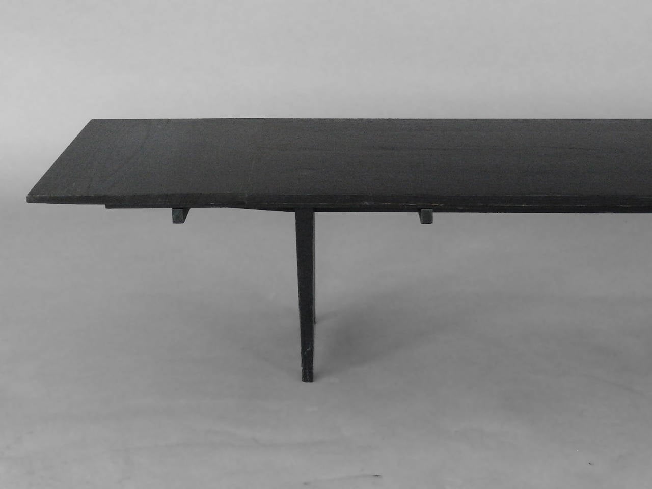Mid-Century Modern Extra Long Architecturally Structured Ebonized Bench