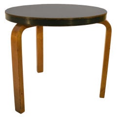 Alvar Aalto Finsven Black Laminate Top Blond Bent Wood Legs