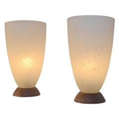 Pair Coroso Finish Murano Glass Urn form lamps