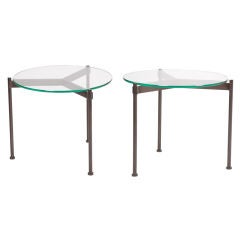 Pair of Tri-Leg Tables in Bronze by Ward Bennett