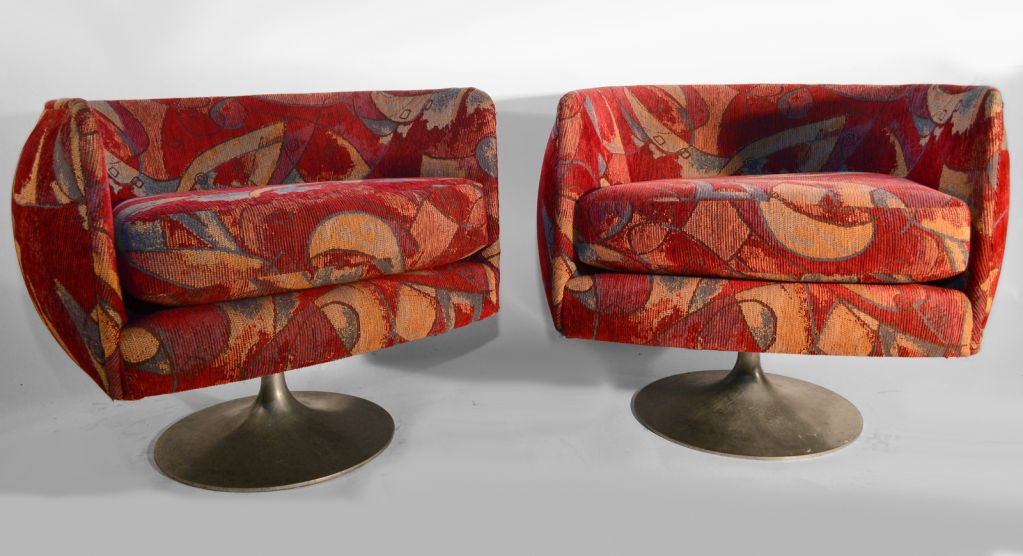 Pair Overman swivel chairs