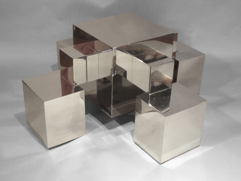 Stainless Steel Cubist Skyline Coffee Table